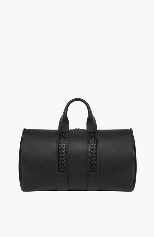 Aviteur Leather Calfskin Weave Duffle Bag In Black
