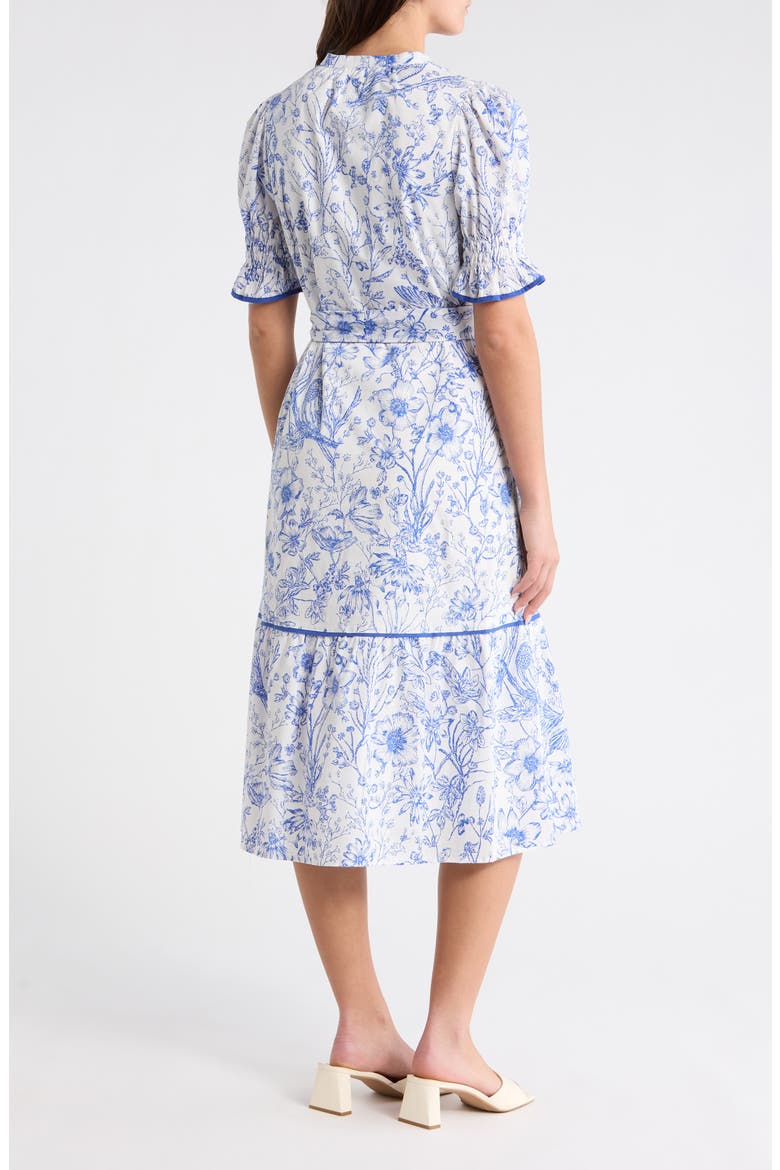 Eve Floral Nori Midi Dress, Alternate, color, WHITE/ BLUE