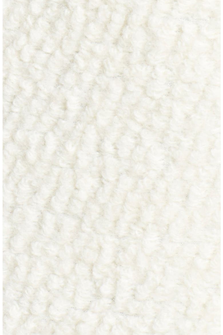 Colorblock Faux Leather Bouclé Knit Coat, Alternate, color, IVORY