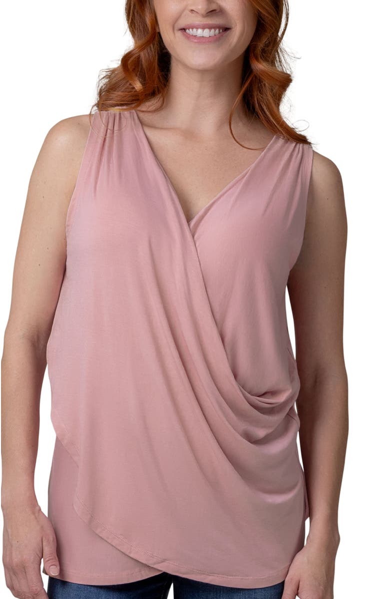Kindred Bravely Draped Nursing Tank, Main, color, Light Mauve