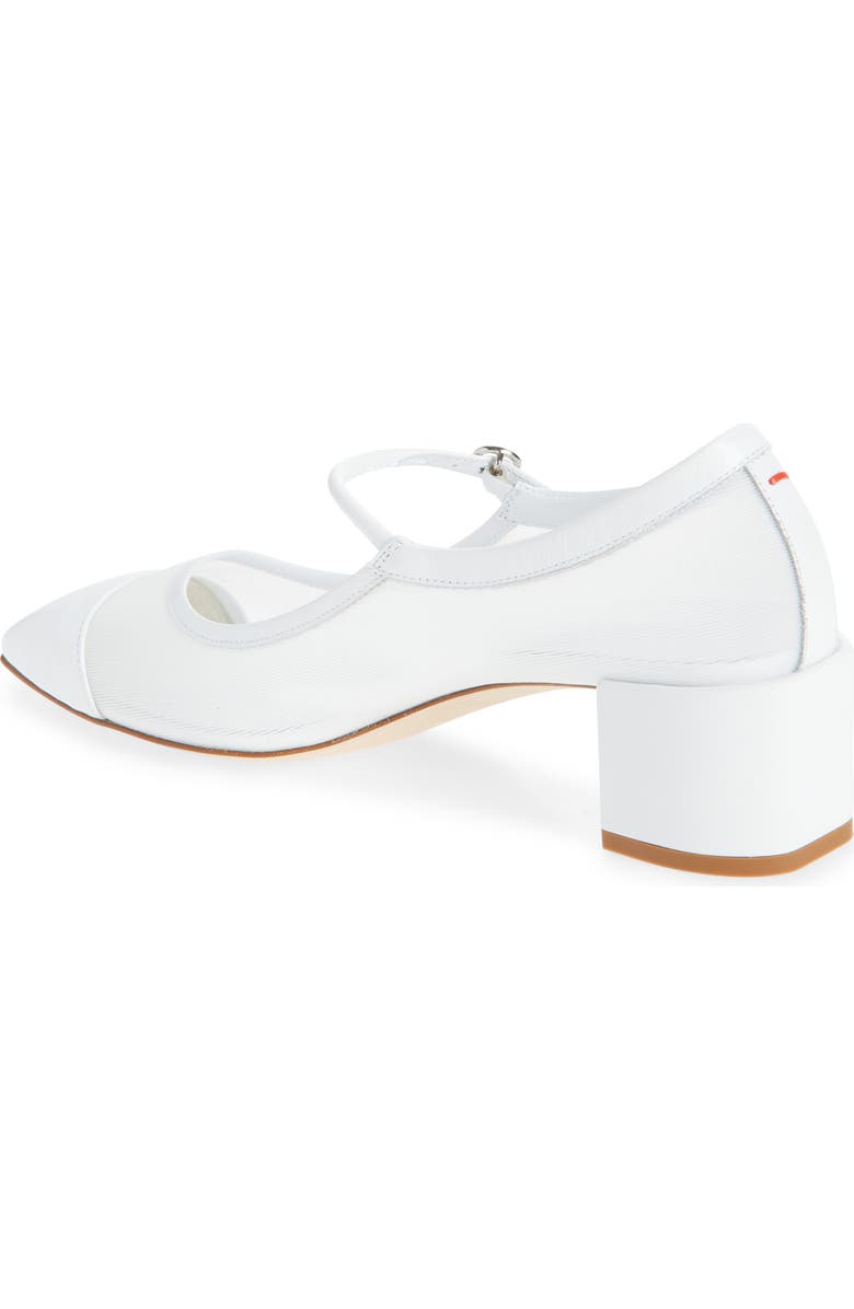aeyde Mesh Cap Toe Mary Jane Pump, Alternate, color, Optic White