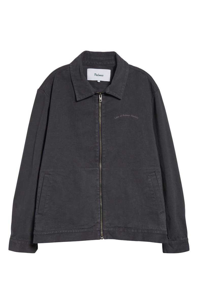 PALMES Lake Cotton Twill Zip Jacket, Main, color, Charcoal