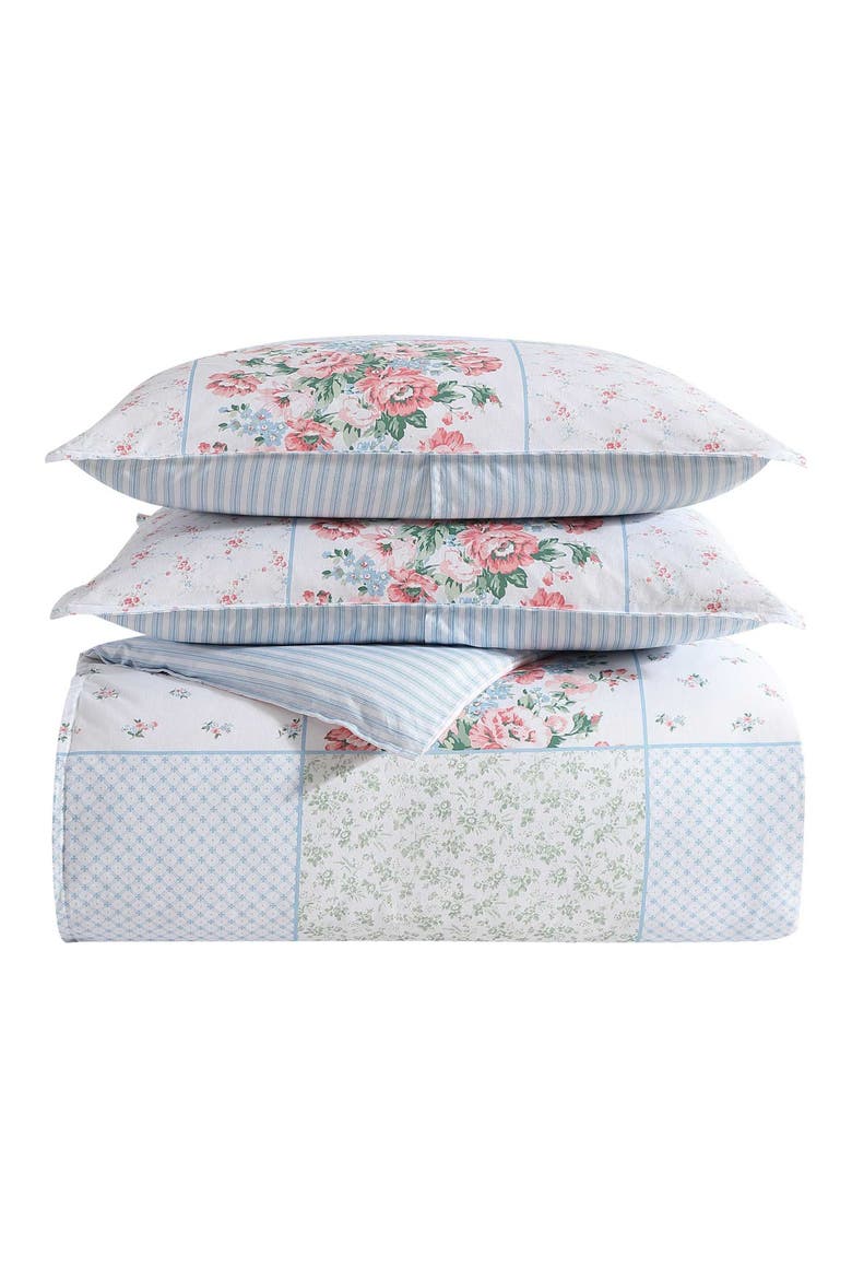 Hope Patchwork Duvet Cover & Sham 3-Piece Set, Main, color, PINK/ GREEN/ BLUE
