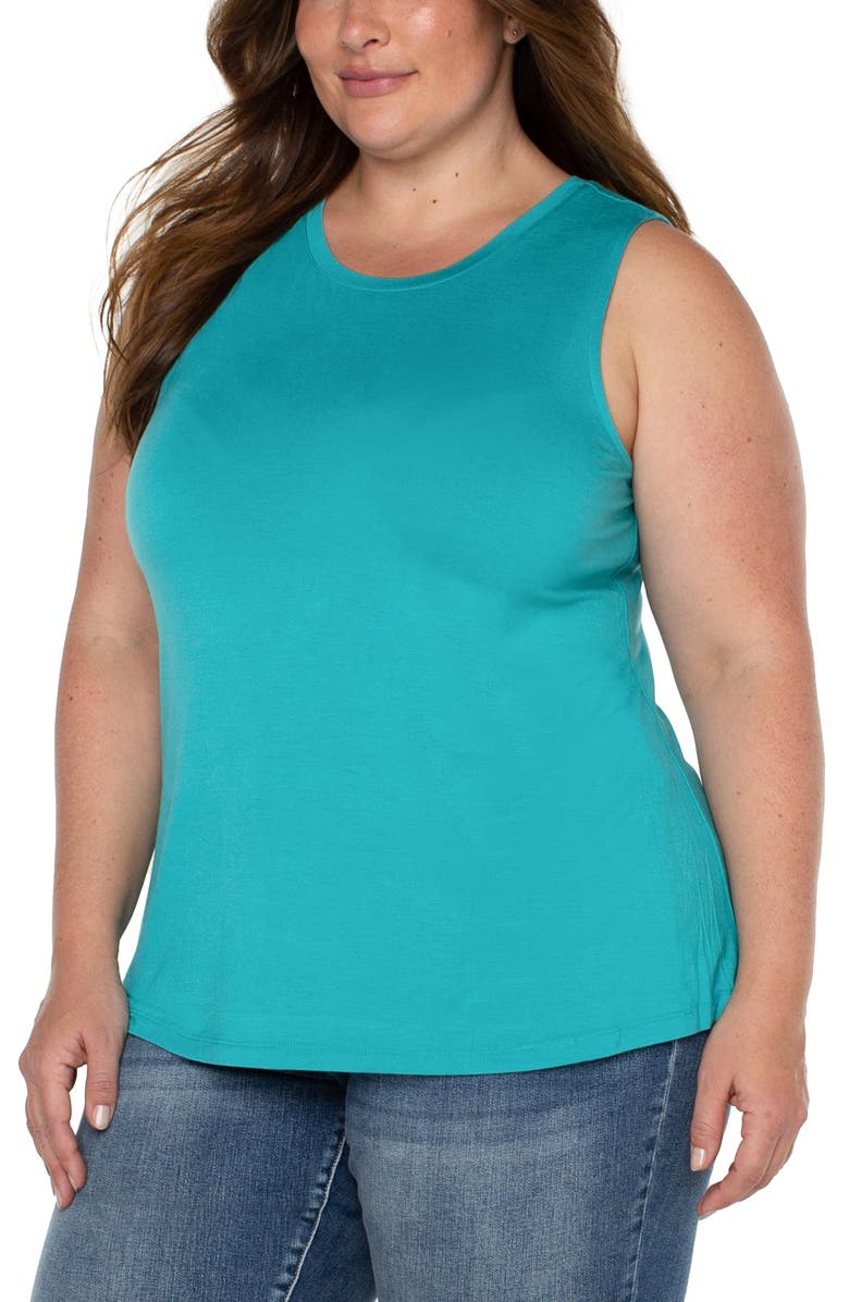 Liverpool Los Angeles Scoop Neck Jersey Tank, Alternate, color, Baltic