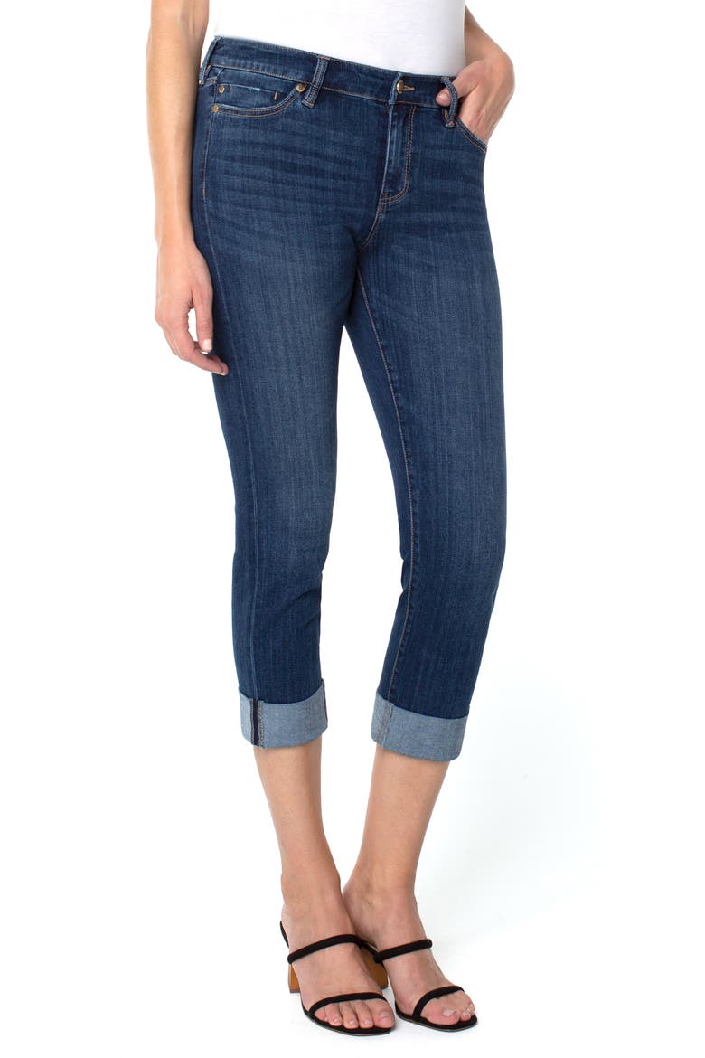 Liverpool Charlie Wide Cuff Capri Jeans, Main, color, EASTON