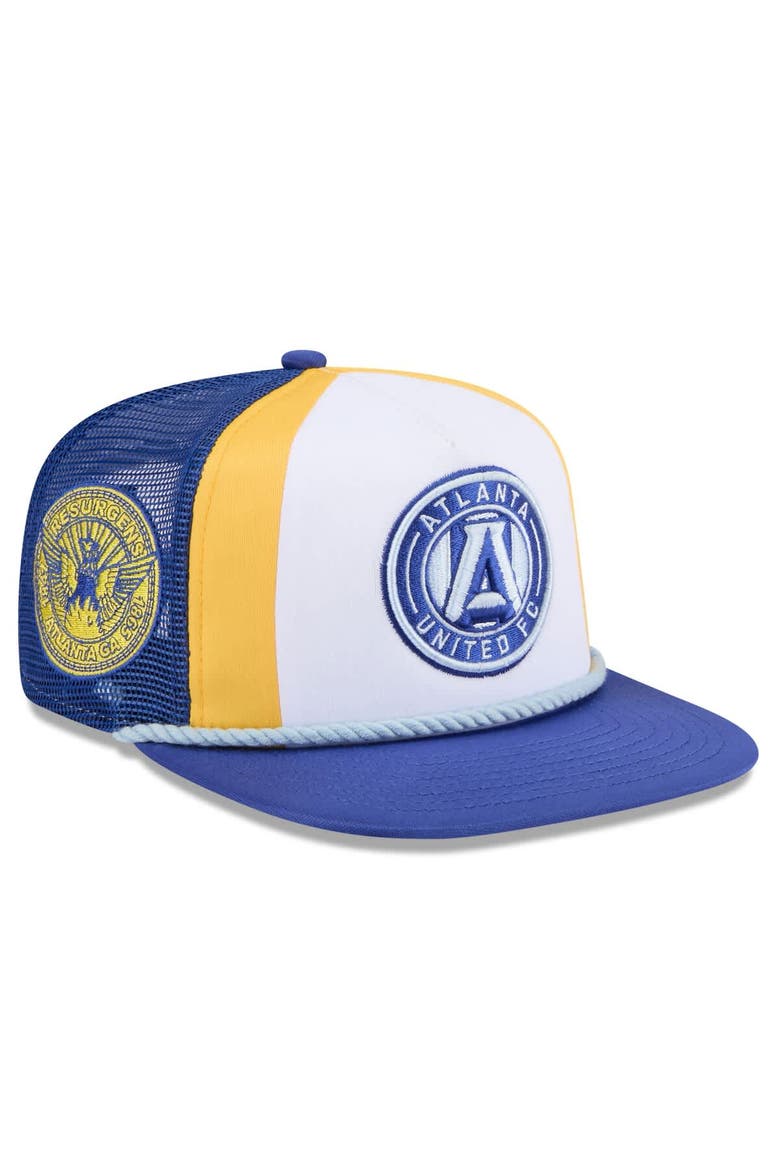 Men's New Era  White Atlanta United FC 2024 Jersey Hook A-Frame Trucker 9FIFTY Snapback Hat, Main, color, White