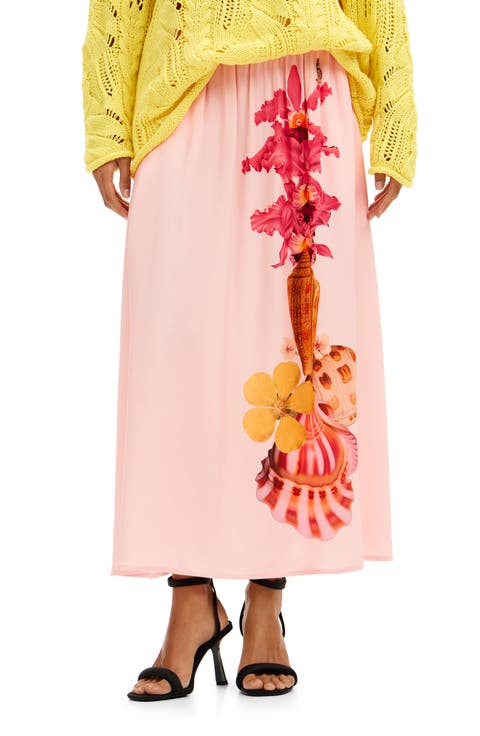Fal Shell Lacroix Floral Print A-Line Skirt