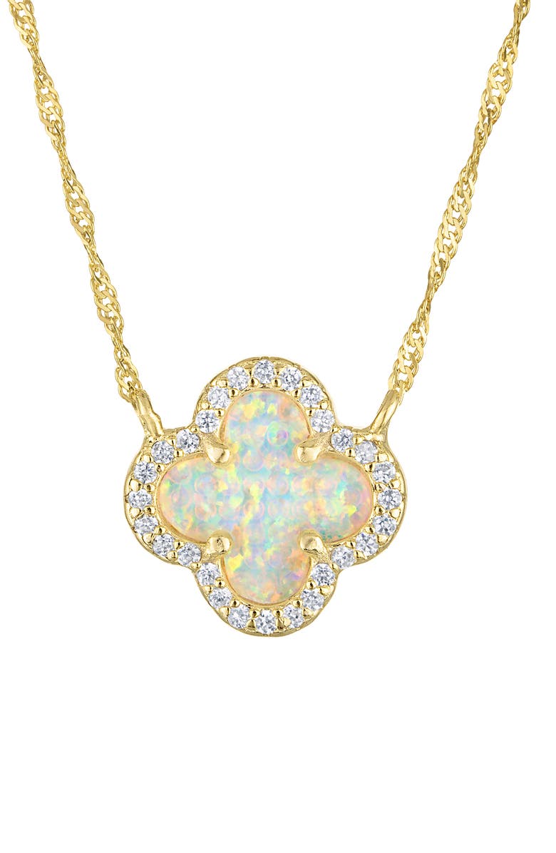 FZN Kids' Opal Clover Pendant Necklace, Main, color, Yellow