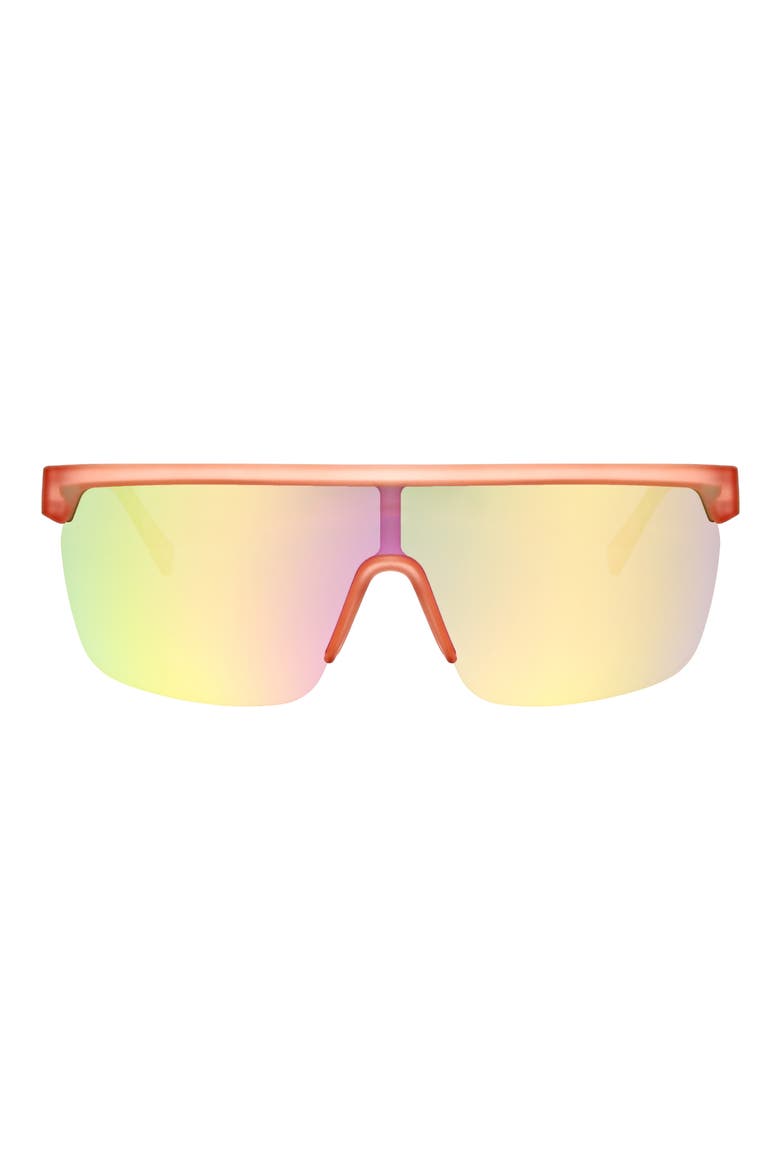 63mm Semi Rim Shield Polarized Sunglasses, Main, color, CORAL