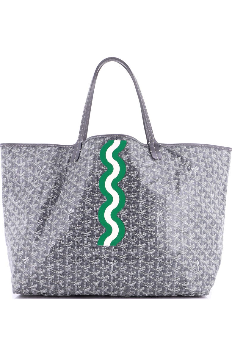 Pre-Owned Goyard Saint Louis Tote Printed Coated Canvas GM, Main, color, Gray