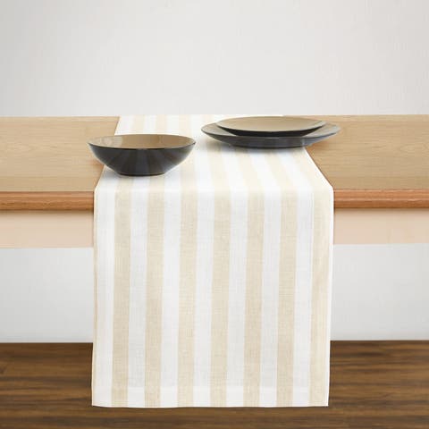 Linen Table Runner for Dining Table, Holiday and Everyday Table Decor - Sorrento Stripe