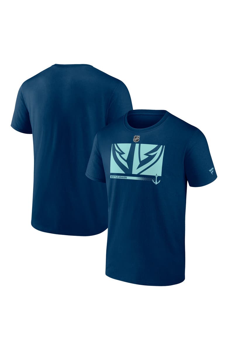 FANATICS Men's Fanatics Branded Deep Sea Blue Seattle Kraken Authentic Pro Core Collection Secondary T-Shirt, Main, color, 