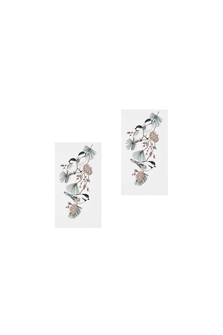 Chickadees Cotton Flour Sack Kitchen Towel Set of 2, Main, color, White