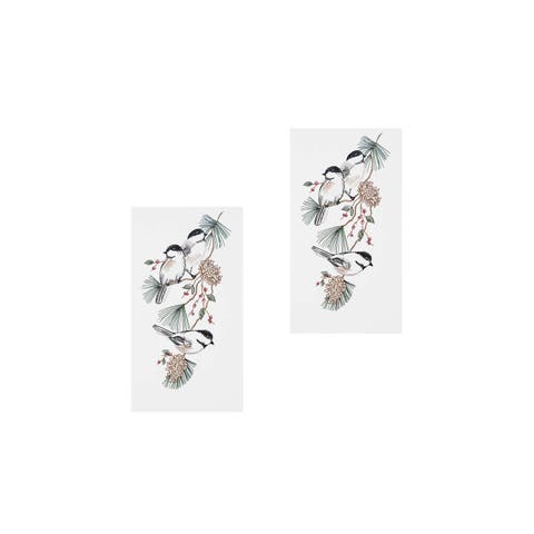 Chickadees Cotton Flour Sack Kitchen Towel Set of 2