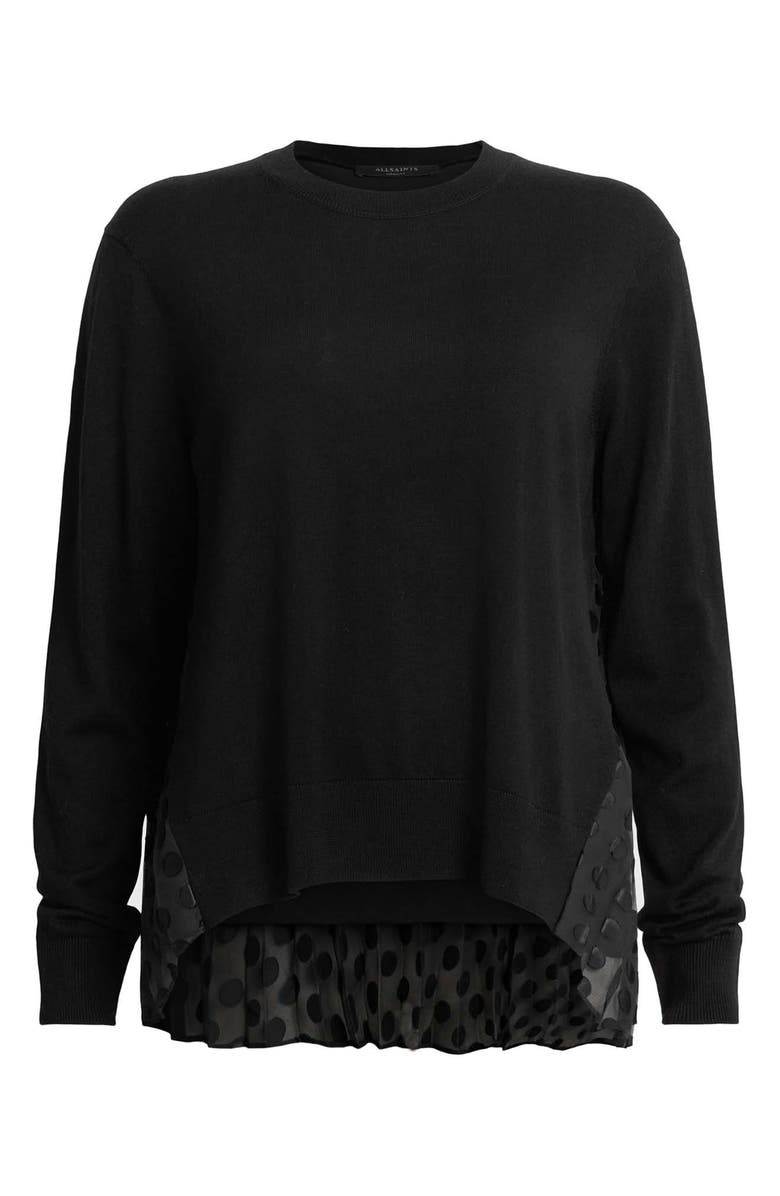 AllSaints Dott Mixed Media Sweater, Alternate, color,