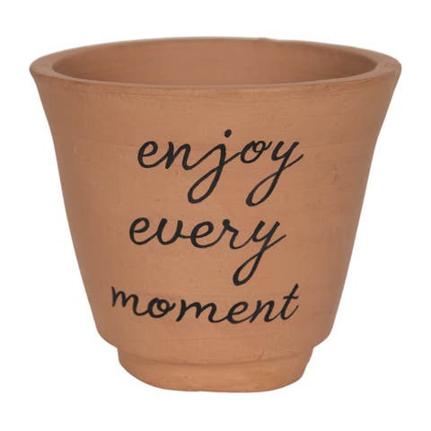 "Enjoy Every Moment" Multi Terracotta Planter