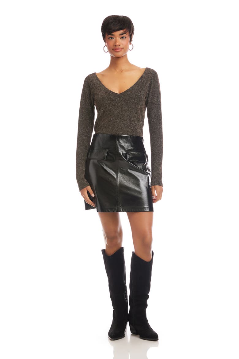 Britney Faux Leather Miniskirt, Alternate, color, BLACK