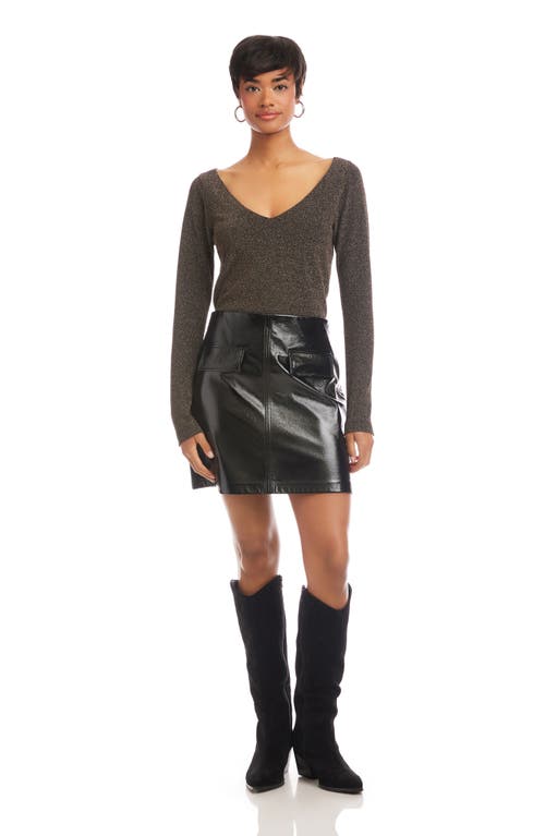 Fifteen Twenty Britney Faux Leather Miniskirt In Black
