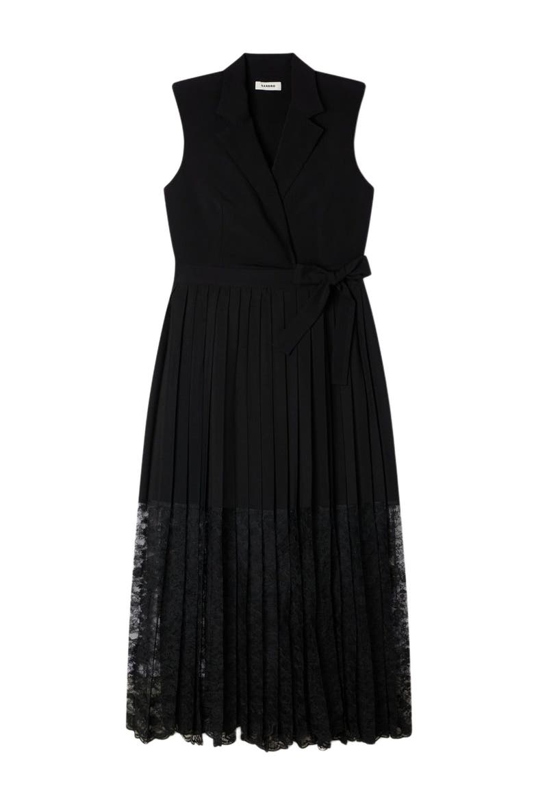 Lace collar maxi dress, Alternate, color, Black