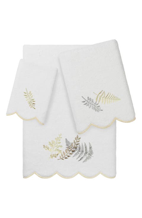 Fern Toss Scallop 3-Piece Towel Set