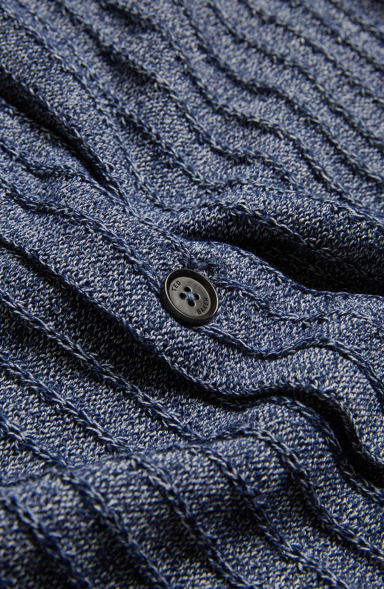 Ted Baker London Proof Rib Short Sleeve Button-Up Knit Shirt, Alternate, color,