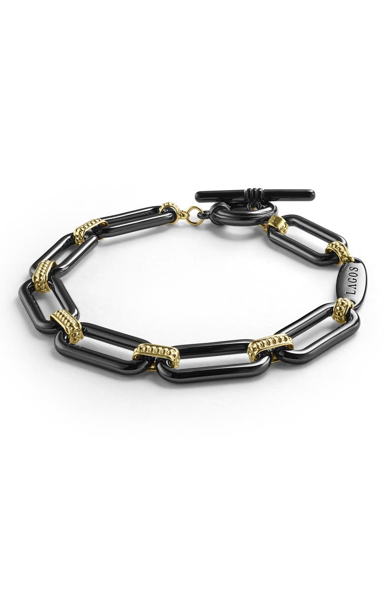LAGOS Meridian 18K Gold & Black Ceramic Toggle Bracelet, Alternate, color, N/ A