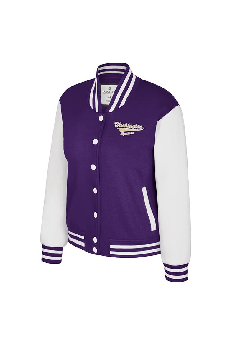 Women's Colosseum Purple Washington Huskies French Baguette Full Snap Fleece Jacket, Alternate, color, Purple