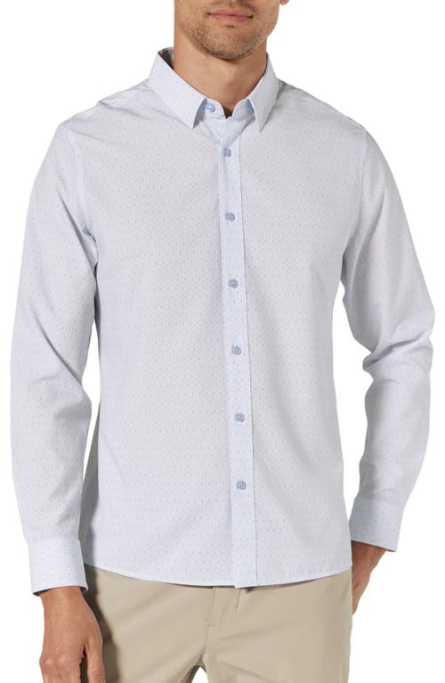 7 Diamonds Camilo Geometric Print Performance Button-up Shirt In White