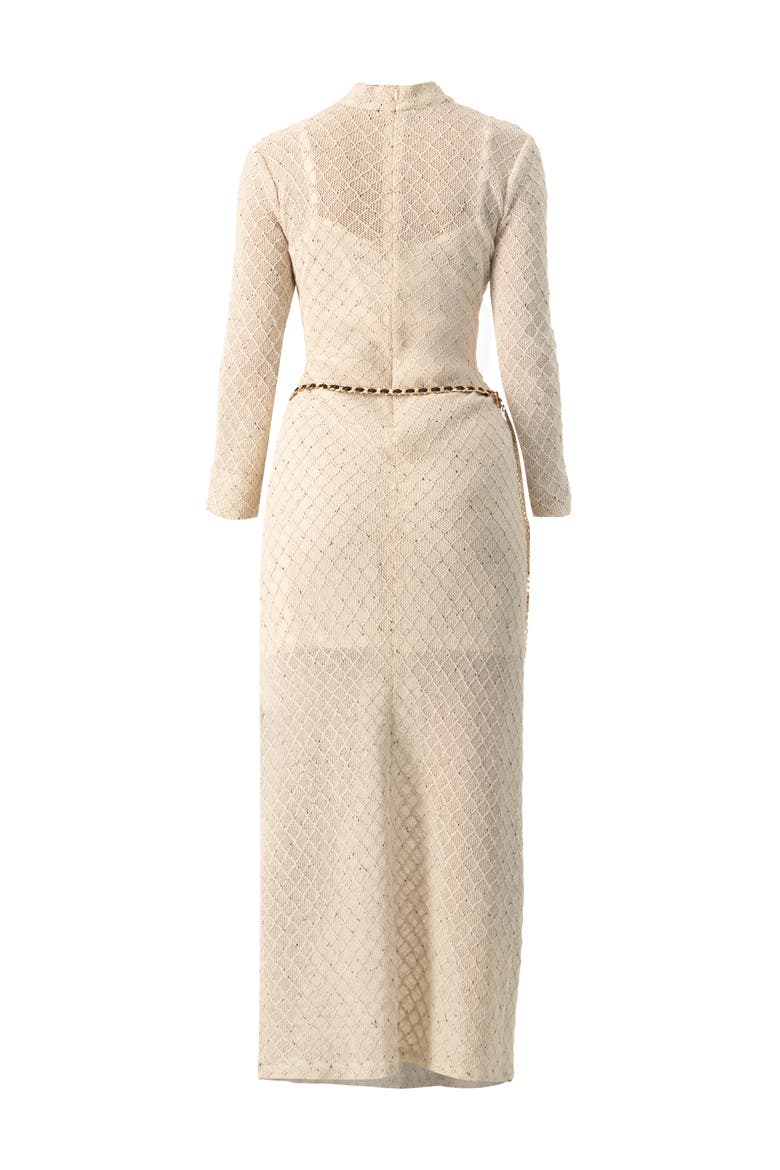 High Neck Knitted Long Dress, Alternate, color, Natural