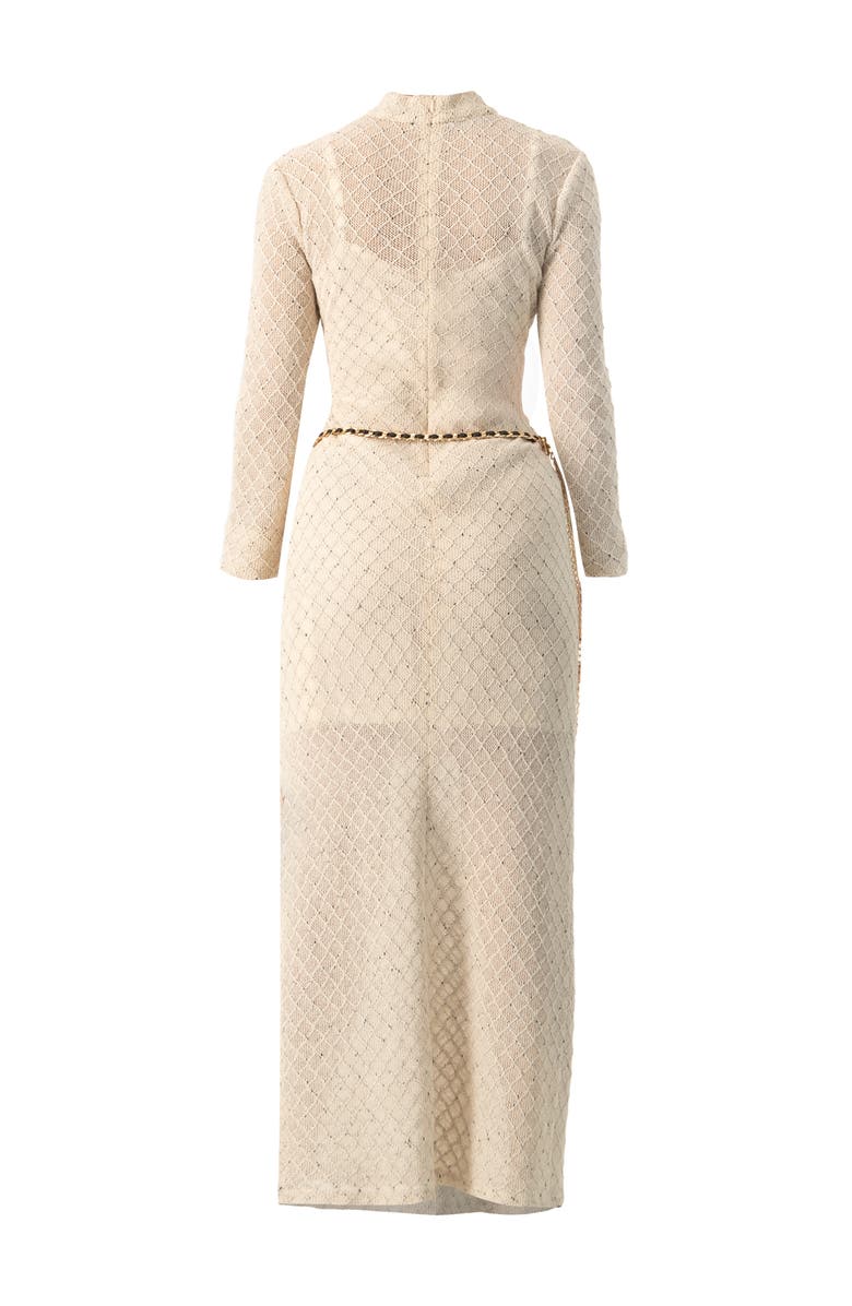 IVONNE High Neck Knitted Long Dress, Alternate, color, Natural