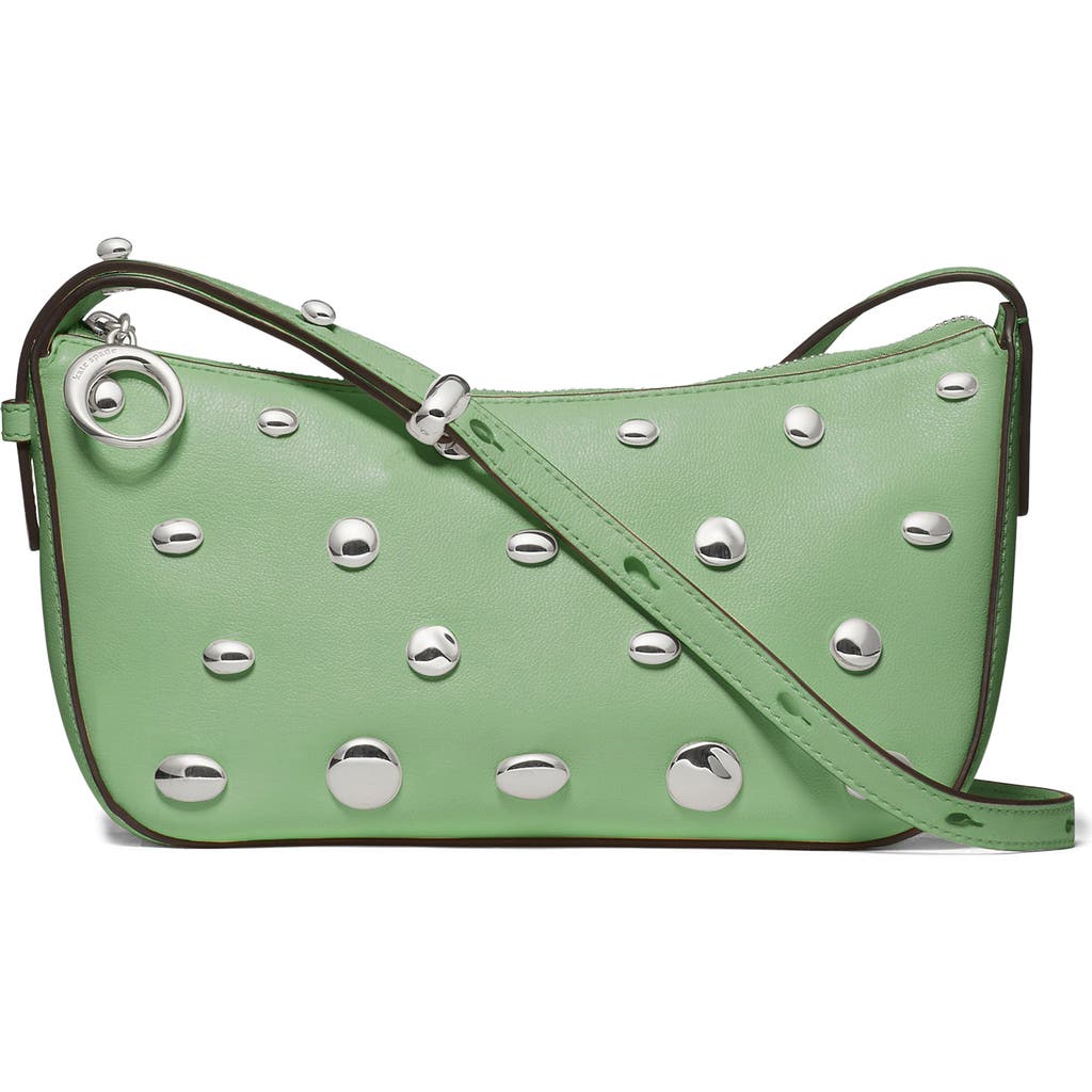 Kate Spade New York Halo Studded Fine Grain Leather Crossbody In Green