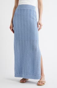 Bernardo Wave Pointelle Knit Skirt