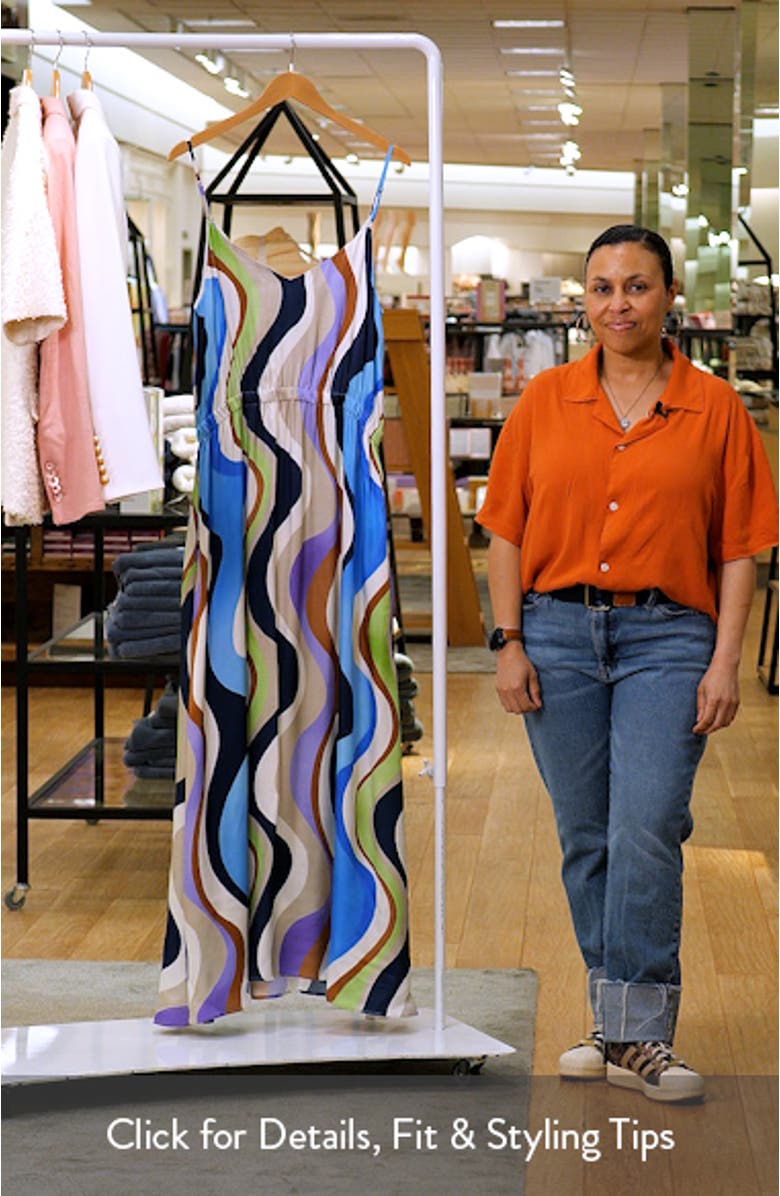 Clarissa Wave Print Maxi Dress, sales video thumbnail