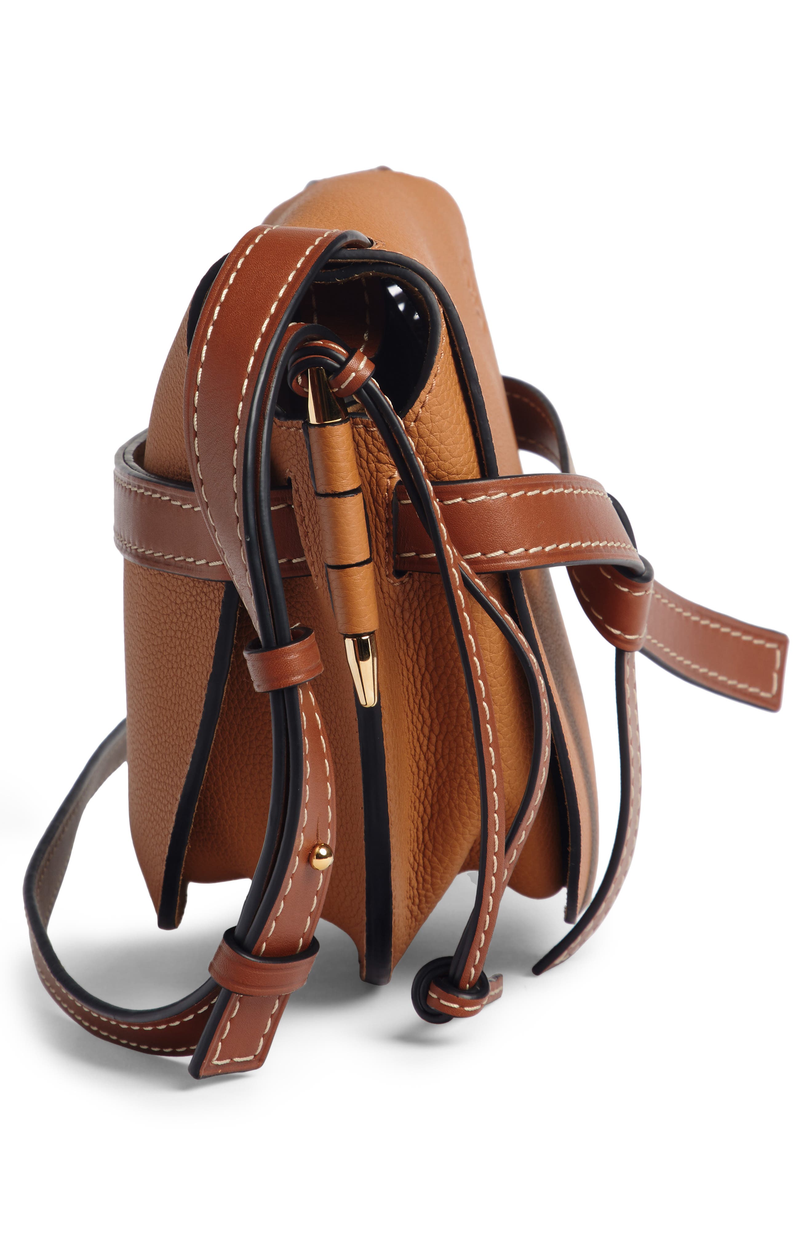 Gate Small Leather Crossbody Bag, Alternate, color, LIGHT CARAMEL/ PECAN