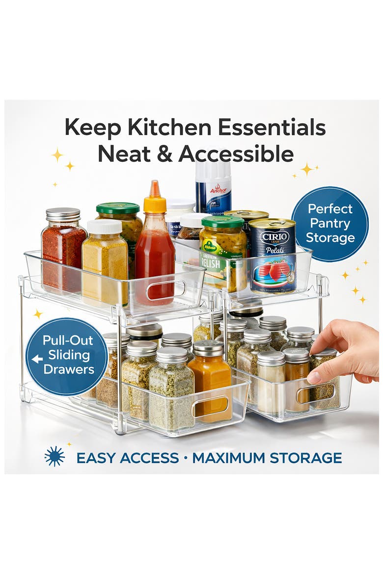 2-Tier Pull-Out Pantry Organizer, Alternate, color, NO COLOR
