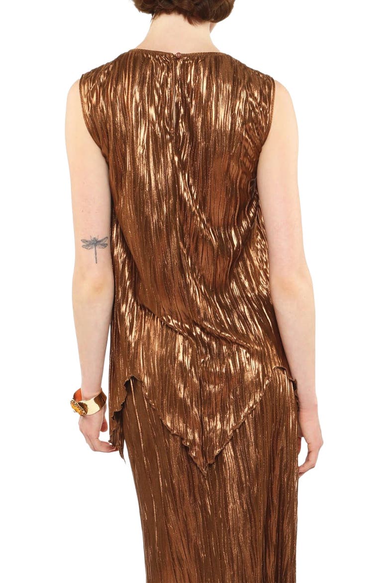 Fortuny Pleats Sleeveless Top, Alternate, color, Bronze