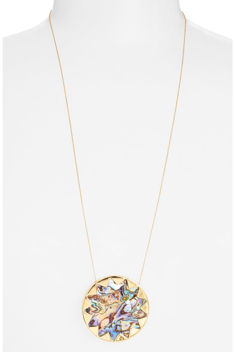 Large Sunburst Pendant Necklace, Main, color, MULTI