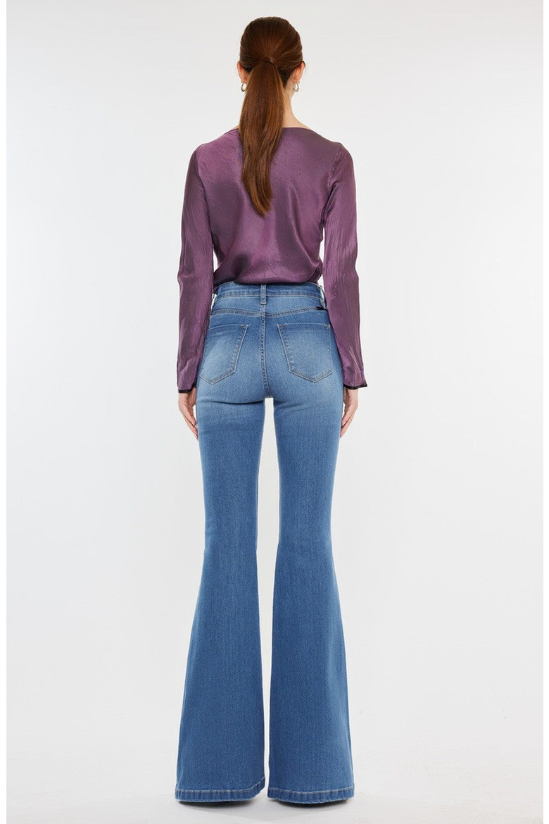 Roel High Rise Super Flare Stretch Jeans, Alternate, color, Medium Wash
