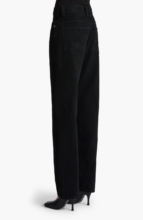 Khaite Corben High Waist Straight Leg Jeans In Black