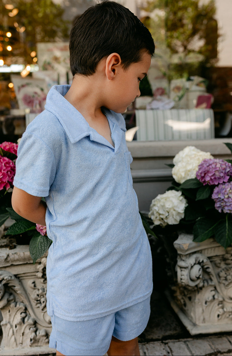 Little Paper Kids Grayson Polo, Alternate, color, Aqua
