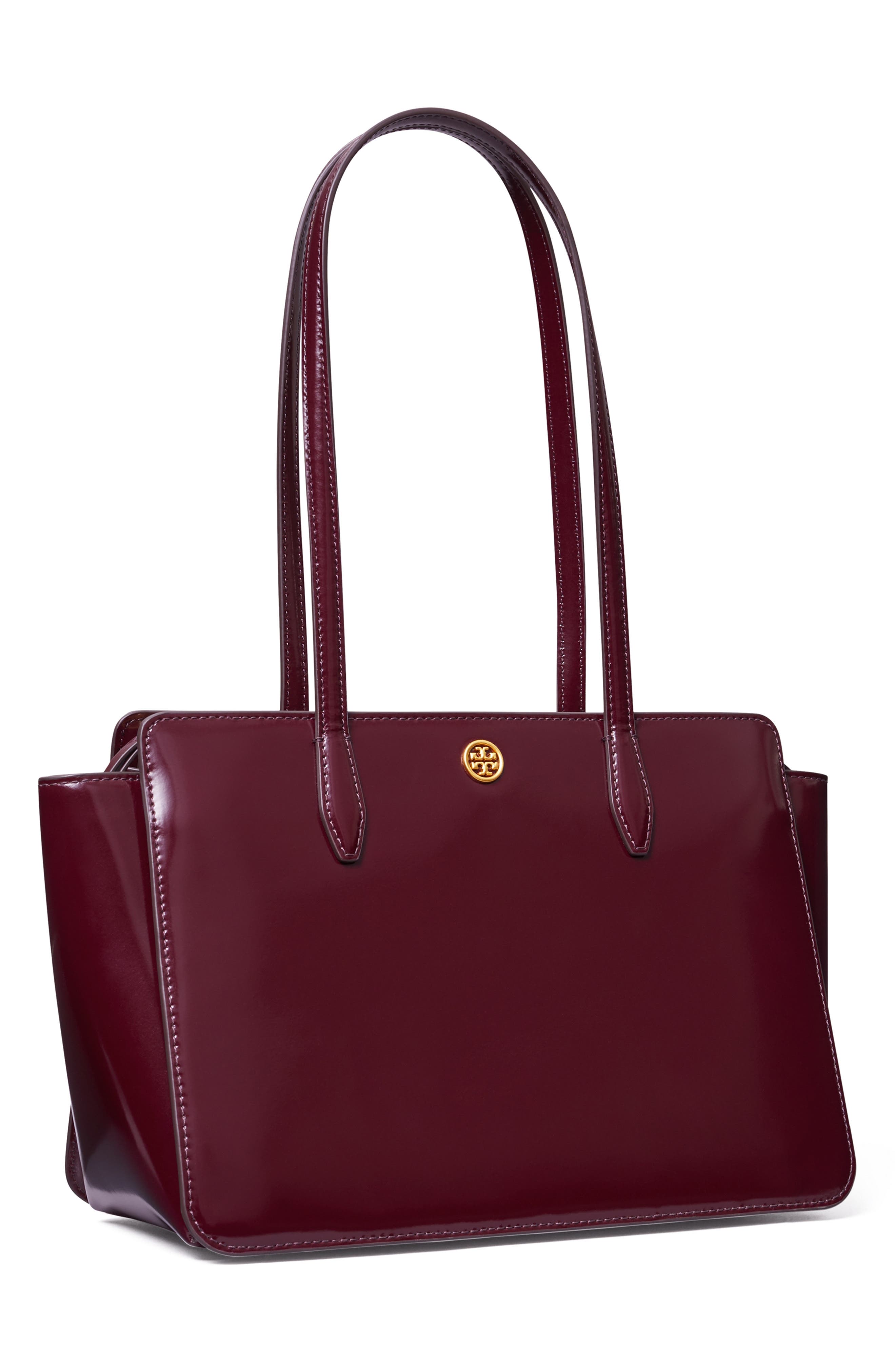 Tory Burch Robinson Small Spazzolato Leather Tote, Alternate, color, 