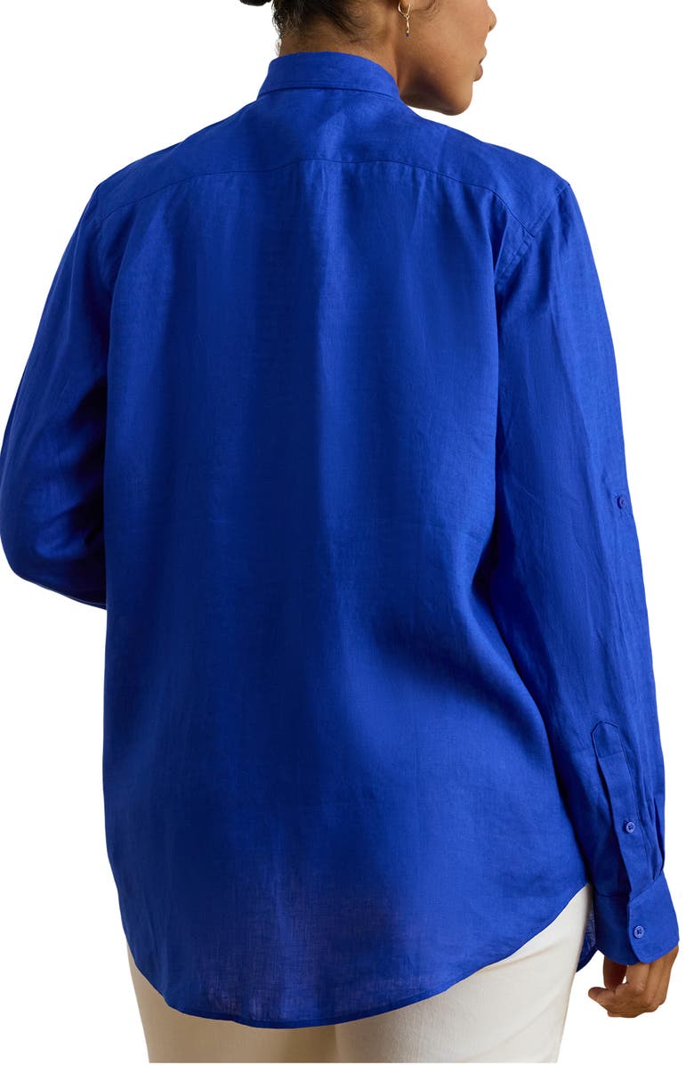 Lauren Ralph Lauren Linen Button-Up Shirt, Alternate, color, Cruise Royal