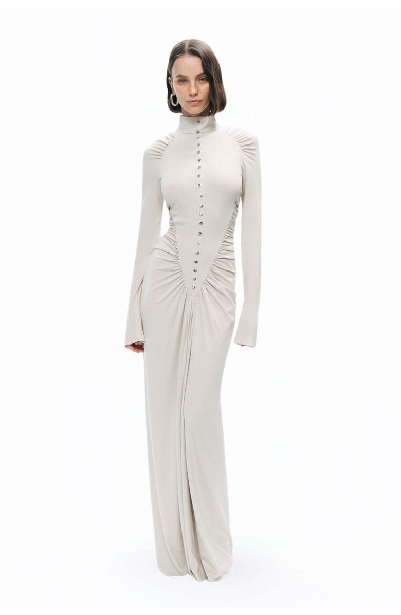 Nocturne Stone Drape Detailed Maxi Dress, Alternate, color, 