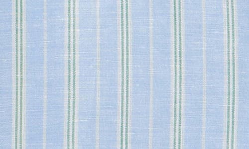 Scotch & Soda Kids' Stripe Linen & Cotton Button-up Shirt In Blue