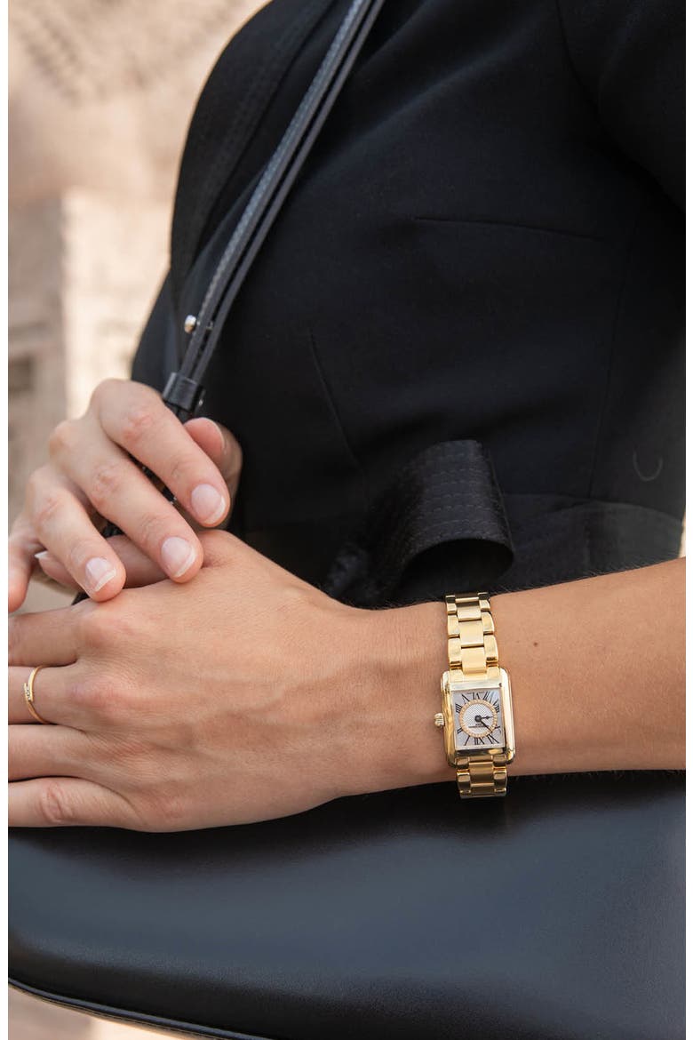 Carrée Diamond Dial Bracelet Watch, 23mm x 21mm, Alternate, color, GOLD-TONE