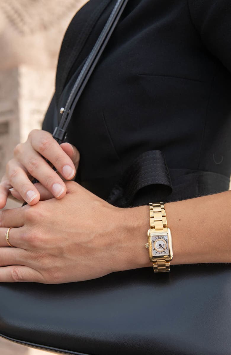 FREDERIQUE CONSTANT Carrée Diamond Dial Bracelet Watch, 23mm x 21mm, Alternate, color, Gold-Tone