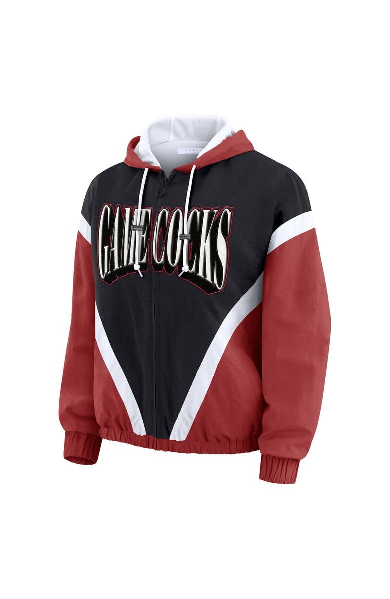 WEAR by Erin Andrews Women's WEAR by Erin Andrews Garnet/Black South Carolina Gamecocks Colorblock Full-Zip Hoodie Windbreaker Jacket, Alternate, color, 