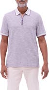 Bugatchi Cotton & Linen Quarter Zip Polo