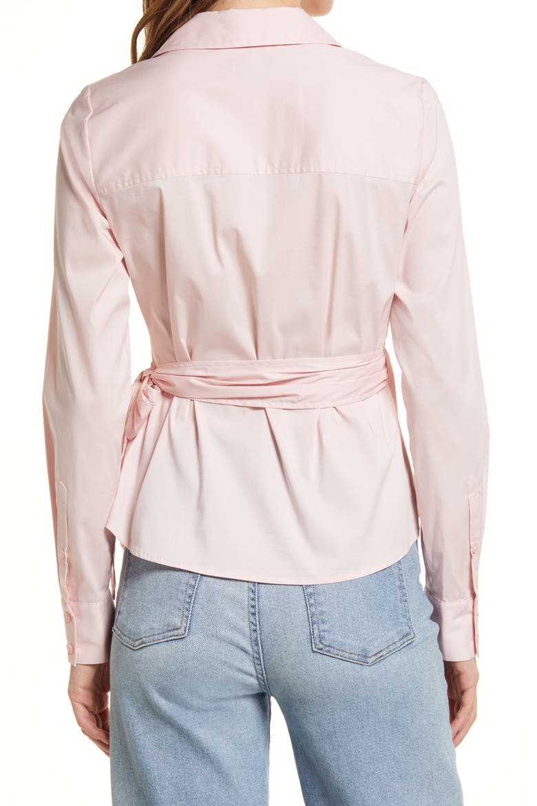 Tie Side Poplin Shirt, Alternate, color, PINK CHALK