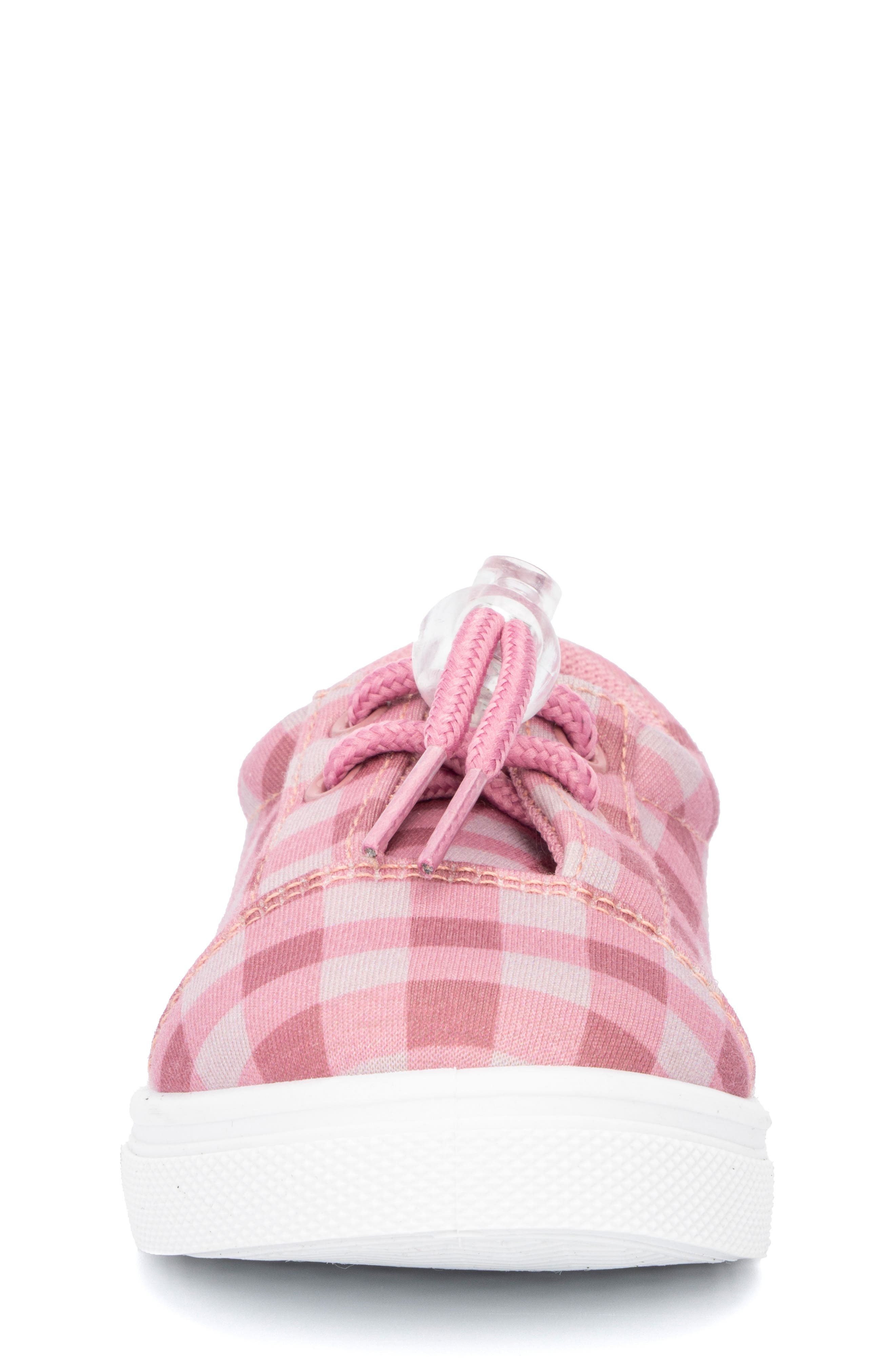 OLIVIA MILLER Kids' Gingham Sneaker, Alternate, color, Blush